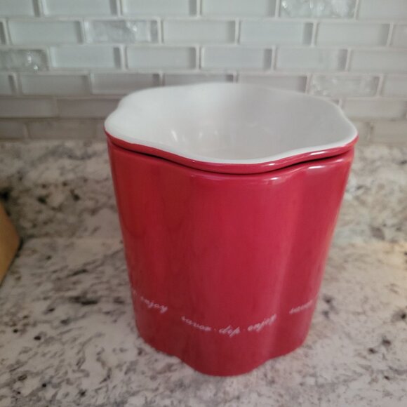 Robert Rothschild Farm Red Ceramic Dip Jar With Lid - Picture 1 of 9